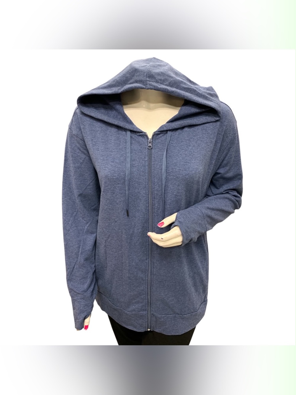 Active Zone Everyday Washed Blue Zip-Up Hoodie Size 2X